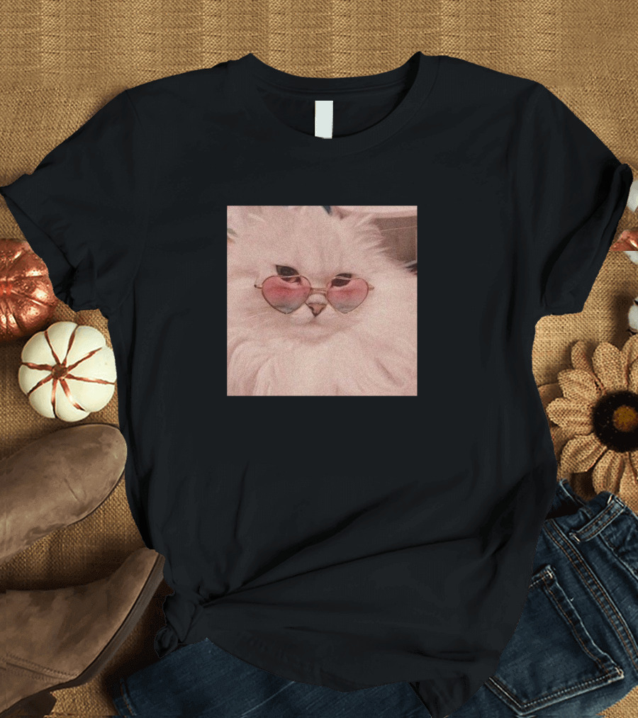 Cool Heart Sunglasses Funny Cat T-Shirt