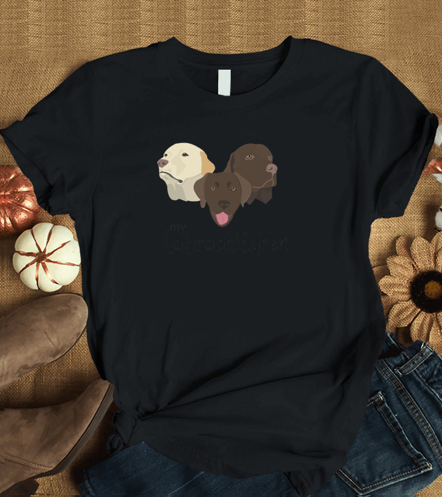My Labrachildren Trio Brown and Yellow Labrador Retriever Faces T-Shirt