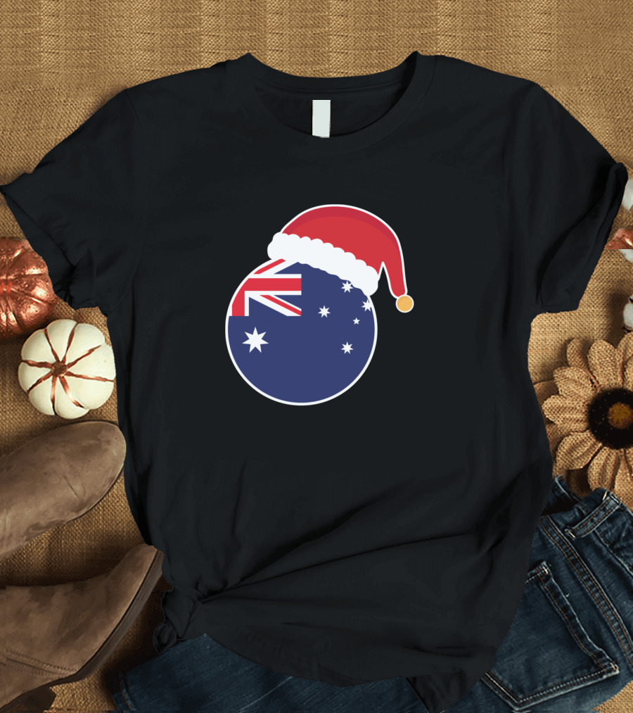 Australia Flag Christmas Santa Hat T-Shirt