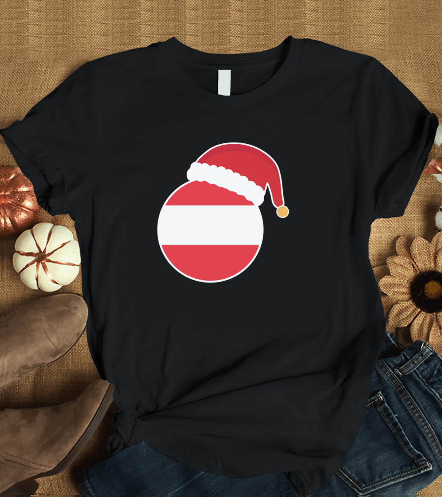 Austria Flag Santa Claus Christmas Holiday T-Shirt
