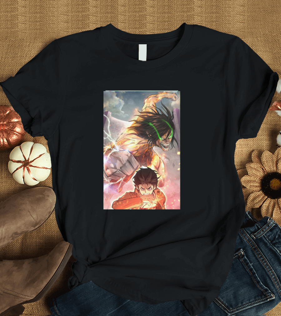 Eren Titan Transformation Electrifying Battle Scene Anime T-Shirt