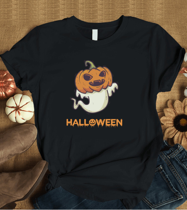 T-Shirt: Halloween Pumpkin Ghost T-Shirt Halloween Pumpkin Ghost T-Shirt