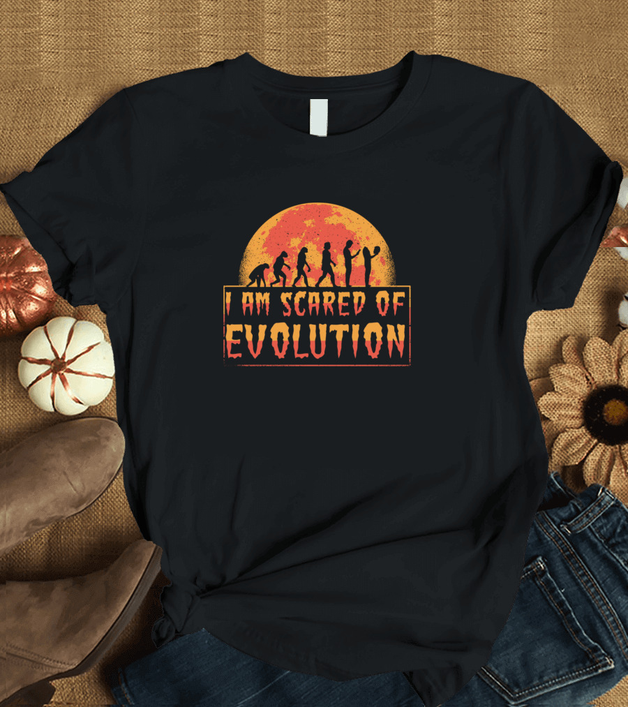 I Am Scared Of Evolution Moon T-Shirt