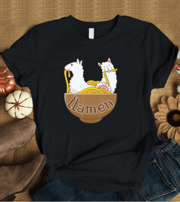 T-Shirt: Llamen Noodles Ramen Alpacas Bowl Japan T-Shirt Llamen Noodles Ramen Alpacas Bowl Japan T-Shirt