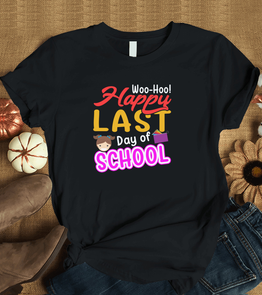 Woo-Hoo Happy Last Day Of School Emoji Fun T-Shirt