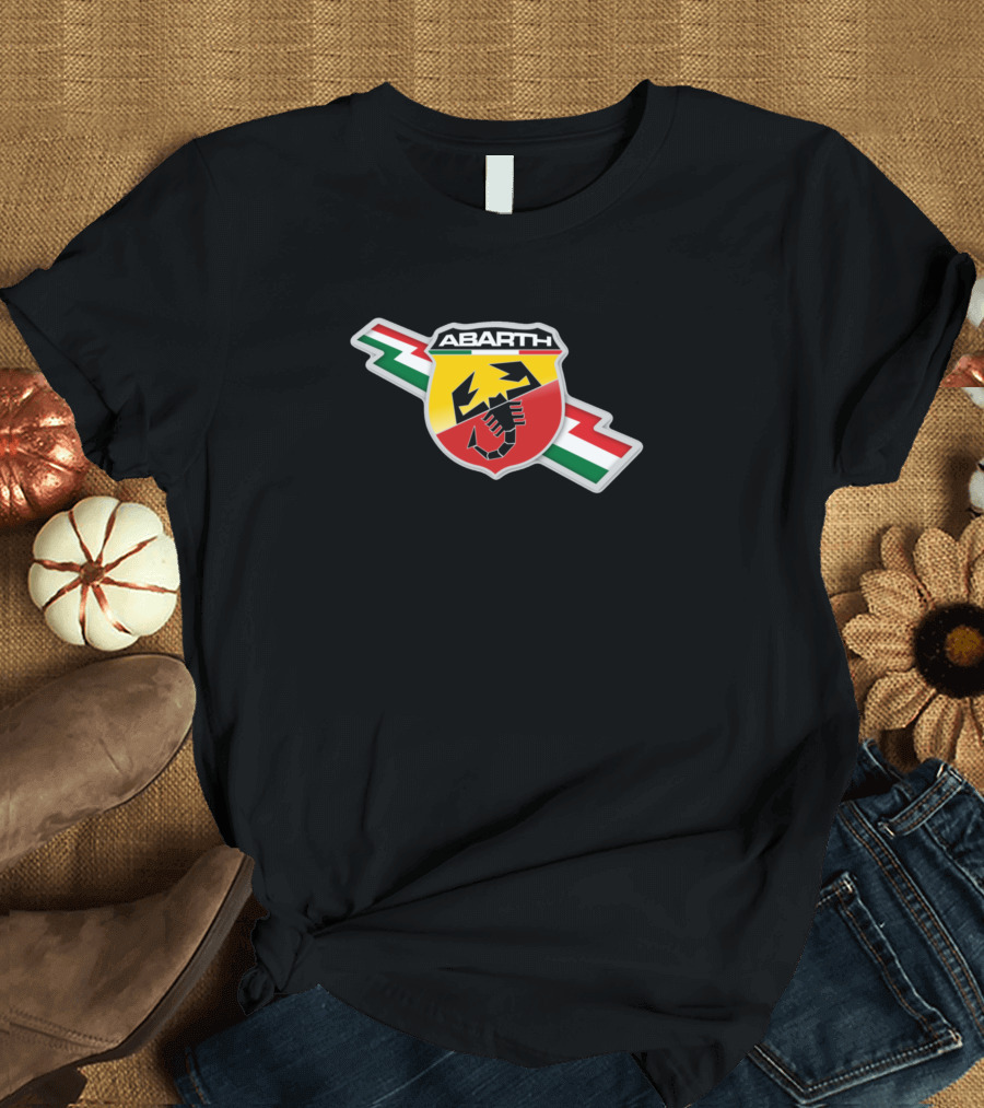 Abarth Italy Scorpion Logo Tricolore Stripes T-Shirt
