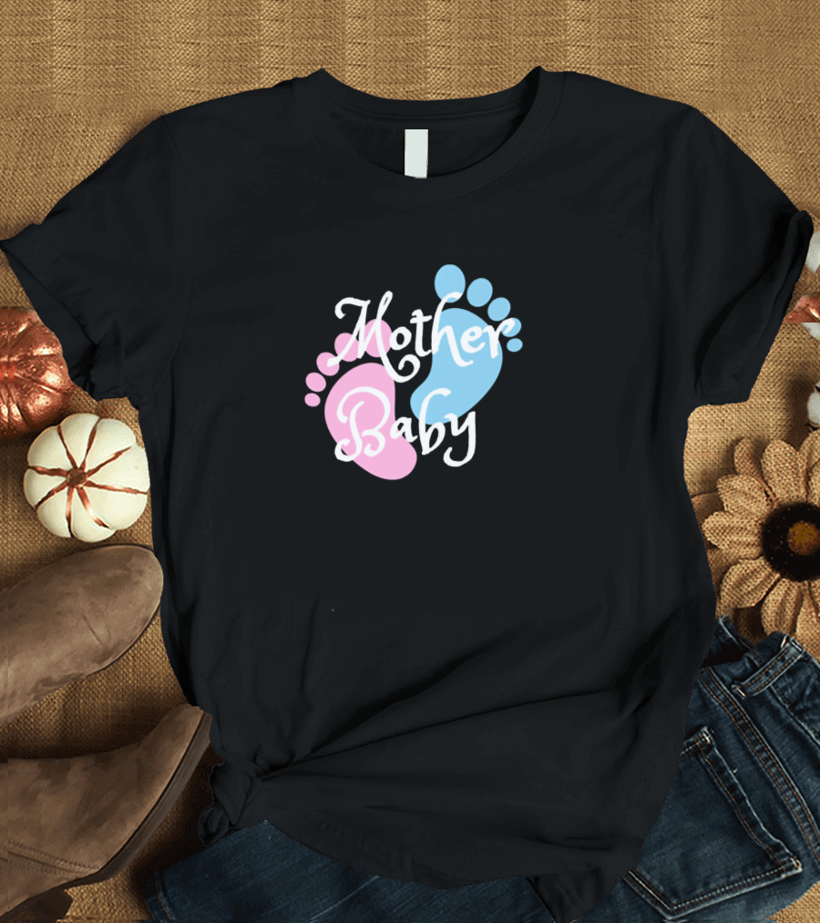 Mother Baby Holiday Themed Stork for Nurses Long T-Shirt