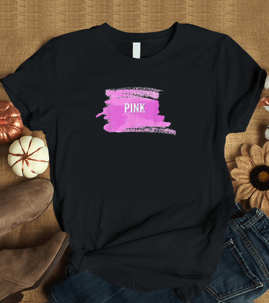 Pink Paint Strokes Brush Effect T-Shirt