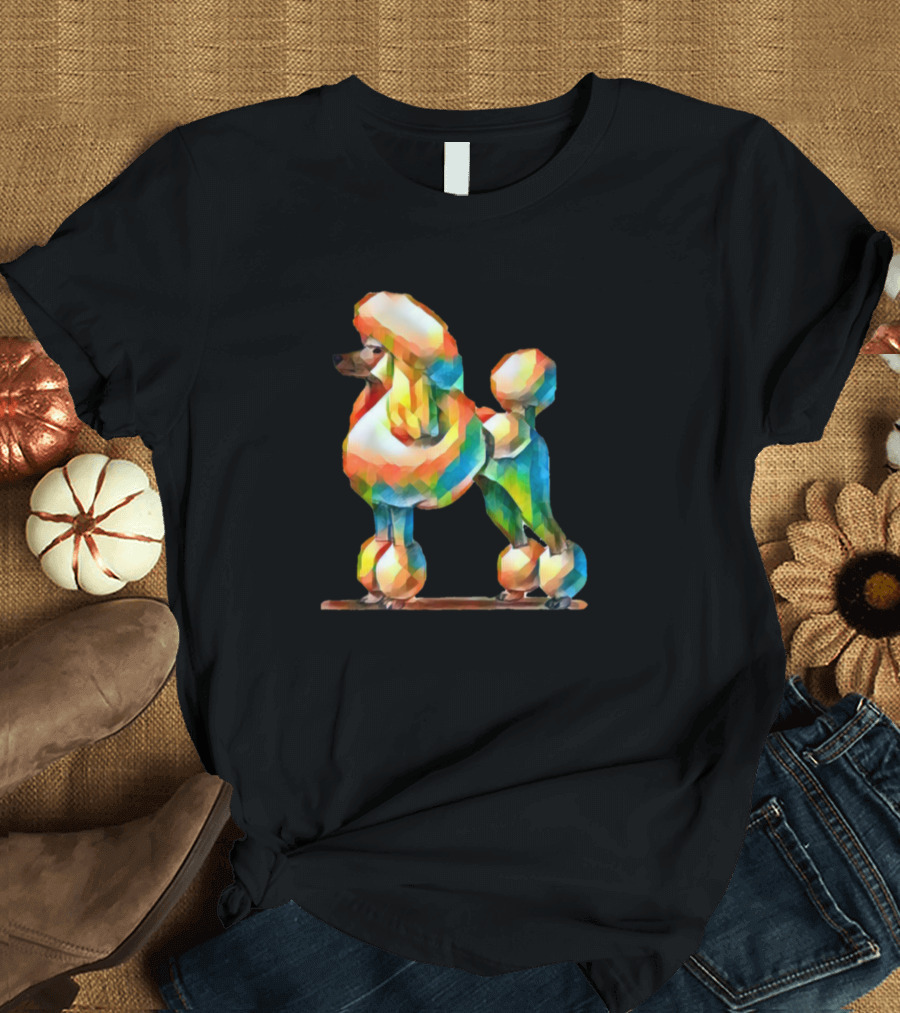 Vibrant Multicolored Geometric Poodle T-Shirt