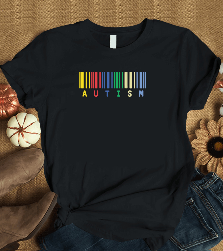 Autism Barcode Honor Someone With These Colorful Letters T-Shirt