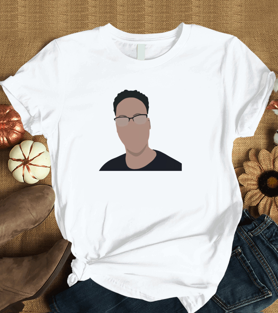 Berleezy Minimalist Portrait Silhouette with Glasses T-Shirt