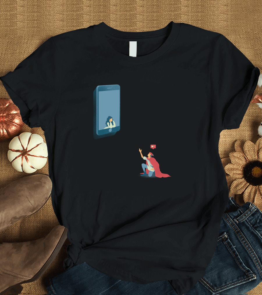 Digital Love Superhero Messaging Connection T-Shirt