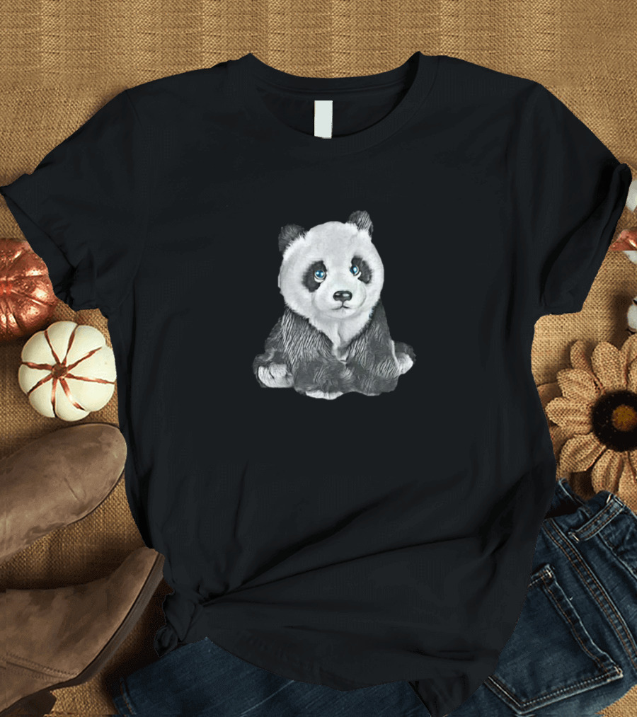 Cute Panda Bear with Big Blue Eyes T-Shirt