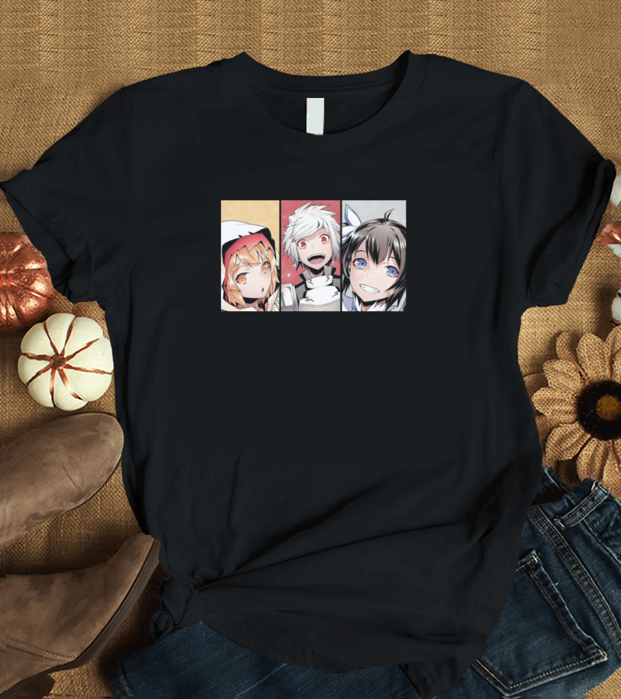 Danmachi Character Trio Anime Manga Panels T-Shirt