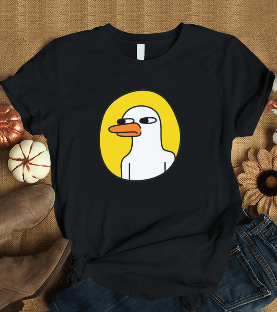 Duck Cartoon Saucy Meme Yellow Background T-Shirt