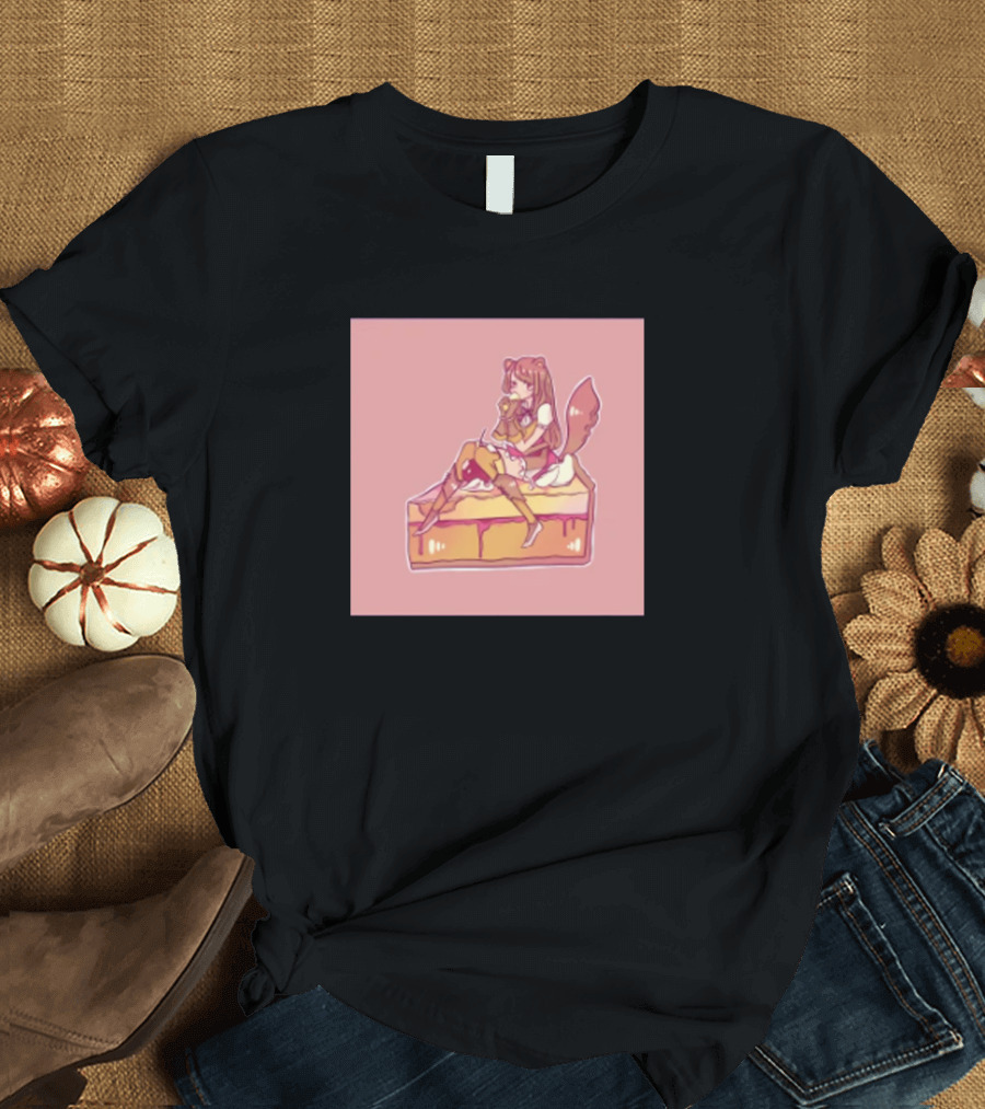 Raphtalia Sitting on Cheesecake Slice T-Shirt
