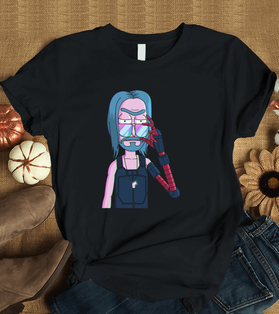 Rick Sanchez Meets Johnny Silverhand Mashup T-Shirt