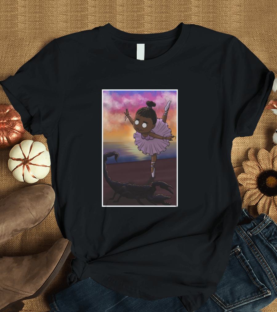 Scorpio Horoscope Ballerina with Scorpion at Sunset T-Shirt