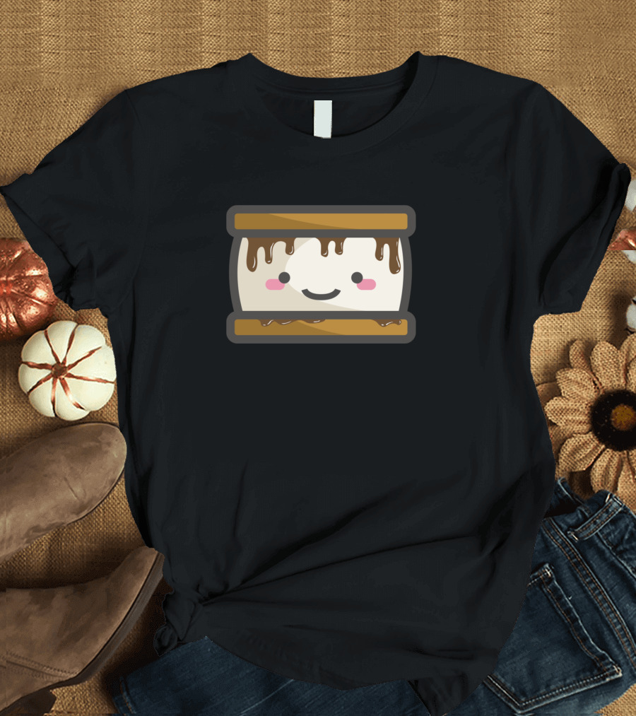 Snack With S'more Cute Marshmallow Face T-Shirt