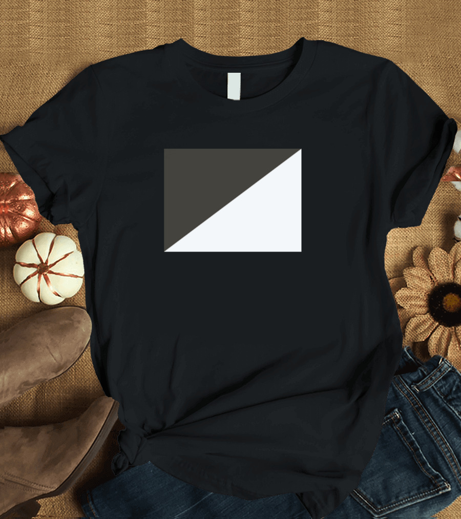 Black and White Half Diagonal Contrast Game T-Shirt
