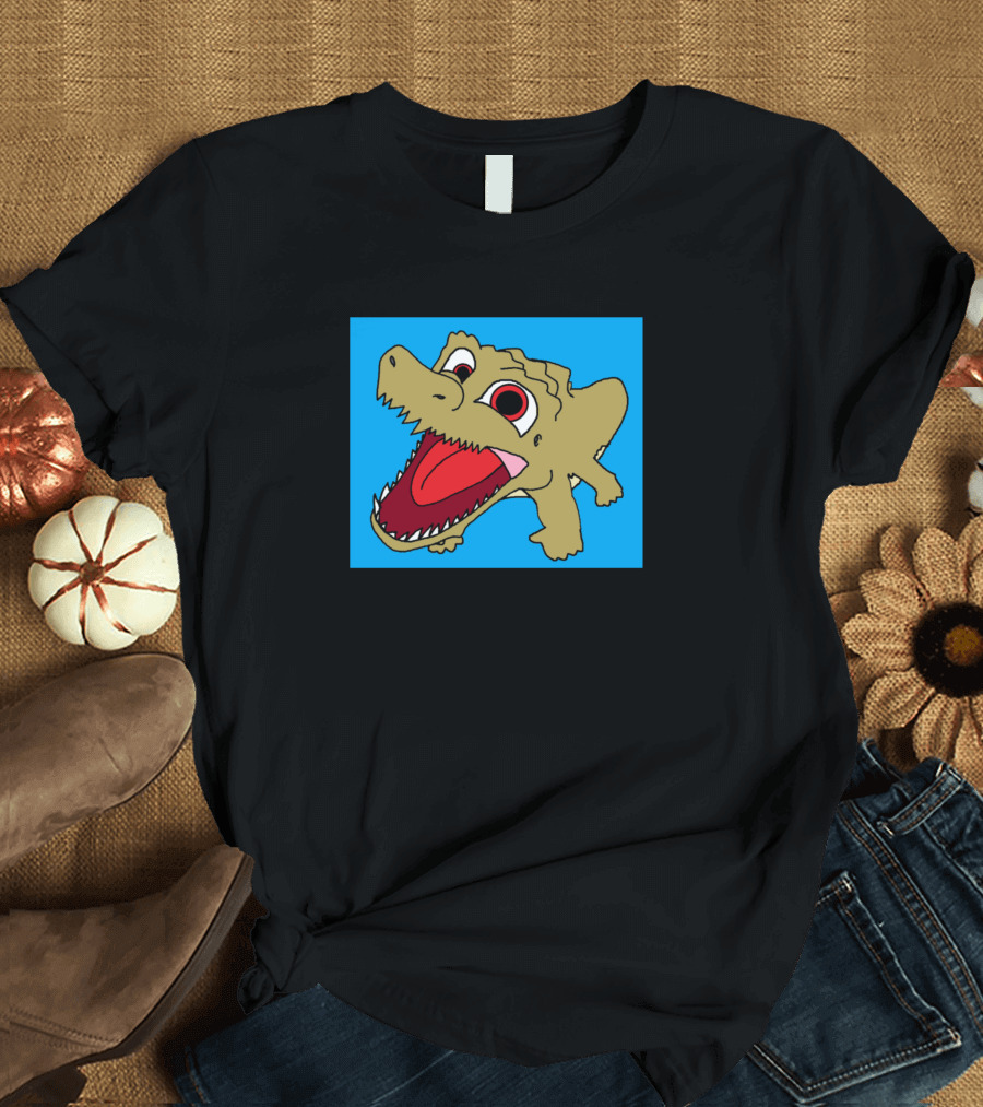 Smollocrocco Cartoon Alligator with Big Red Mouth T-Shirt