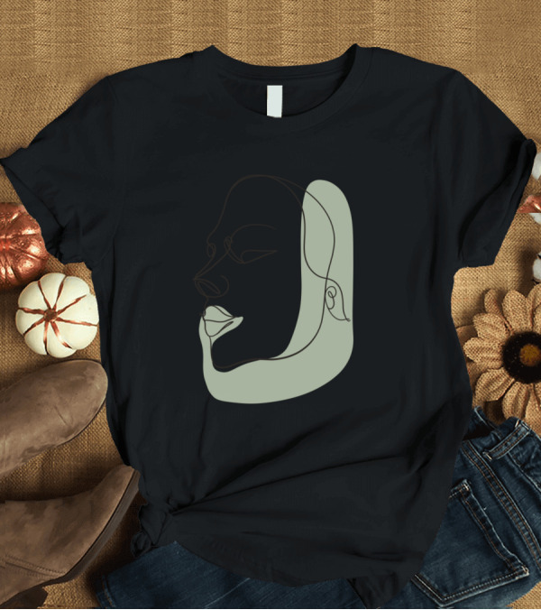T-Shirt: Body Positivity Face Line Drawing Simple Modern T-Shirt Body Positivity Face Line Drawing Simple Modern T-Shirt