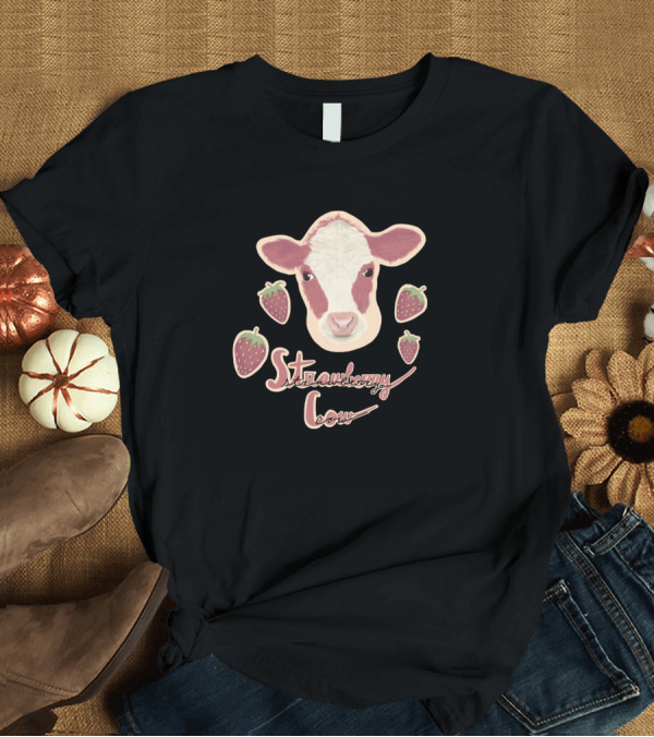 T-Shirt: Strawberry Cow with Strawberries Farming 364 T-Shirt Strawberry Cow with Strawberries Farming 364 T-Shirt