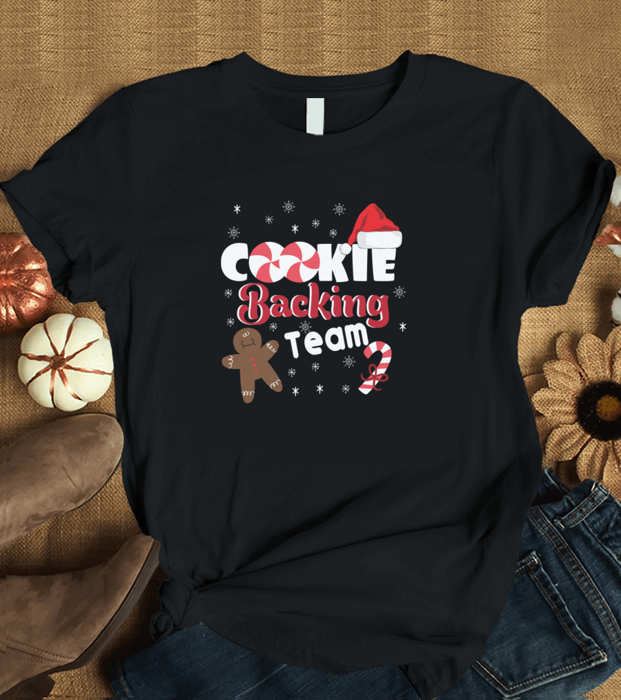 COOKIE BAKING TEAM CHRISTMAS PEPPERMINT CANDY CANE AND GINGERBREAD SNOWFLAKE T-Shirt