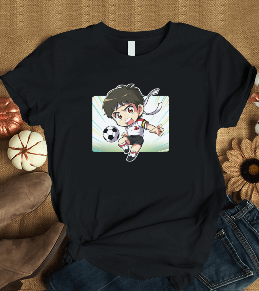 Durango Matsuyama Soccer Anime Character with Headband and Soccer Ball T-Shirt