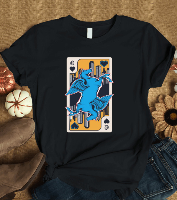 T-Shirt: My Card Queen of Spades Pegasus Cityscape T-Shirt My Card Queen of Spades Pegasus Cityscape T-Shirt
