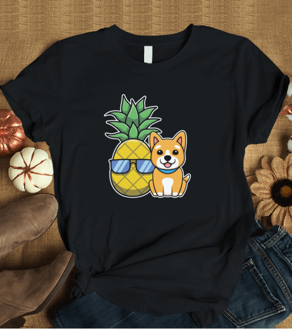 T-Shirt: Aloha Hawaii Pineapple Sunglasses Dog Puppy Beaches T-Shirt Aloha Hawaii Pineapple Sunglasses Dog Puppy Beaches T-Shirt