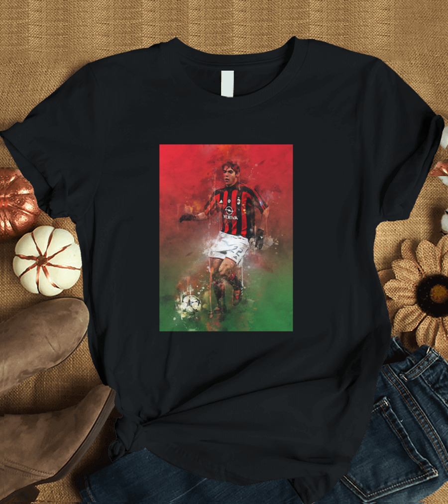 Ricardo Kaka AC Milan Soccer Watercolor T-Shirt