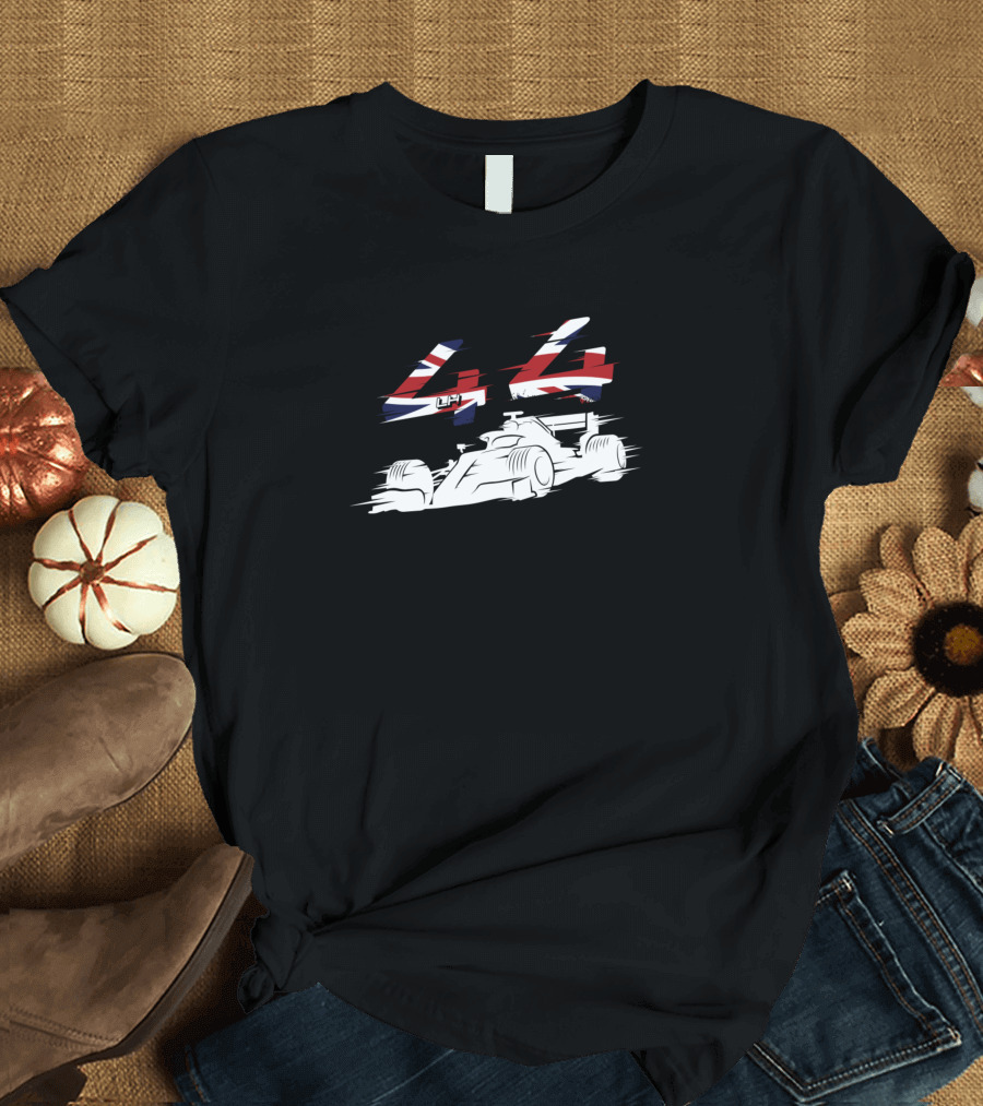 44 British Flag Formula Racing Car T-Shirt