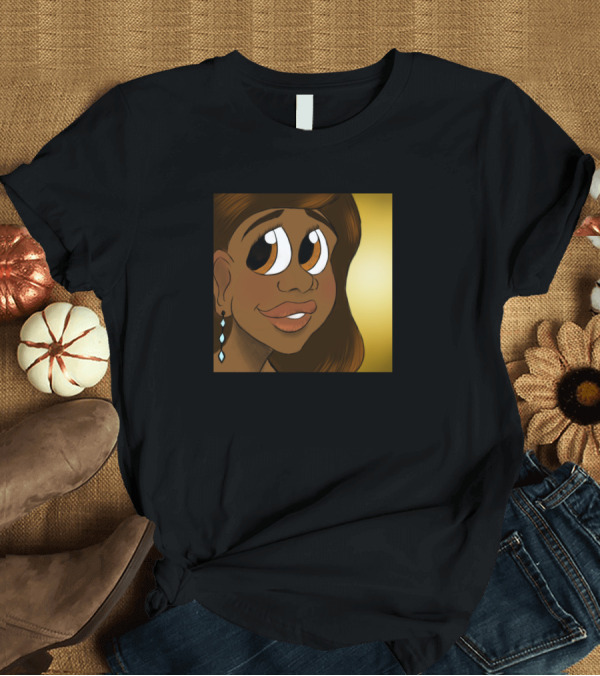T-Shirt: Holiday Straight Hair Cartoon T-Shirt Holiday Straight Hair Cartoon T-Shirt