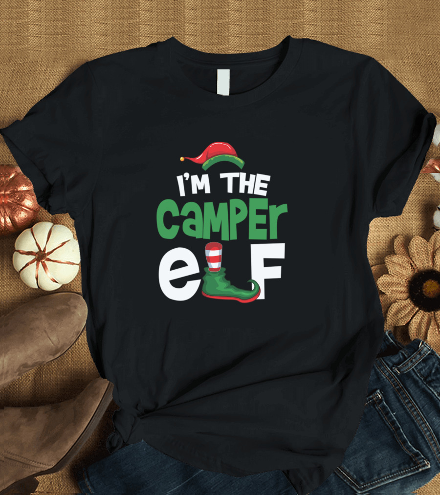 I'm The Camper Elf Santa Hat Whimsical Holiday Fun T-Shirt