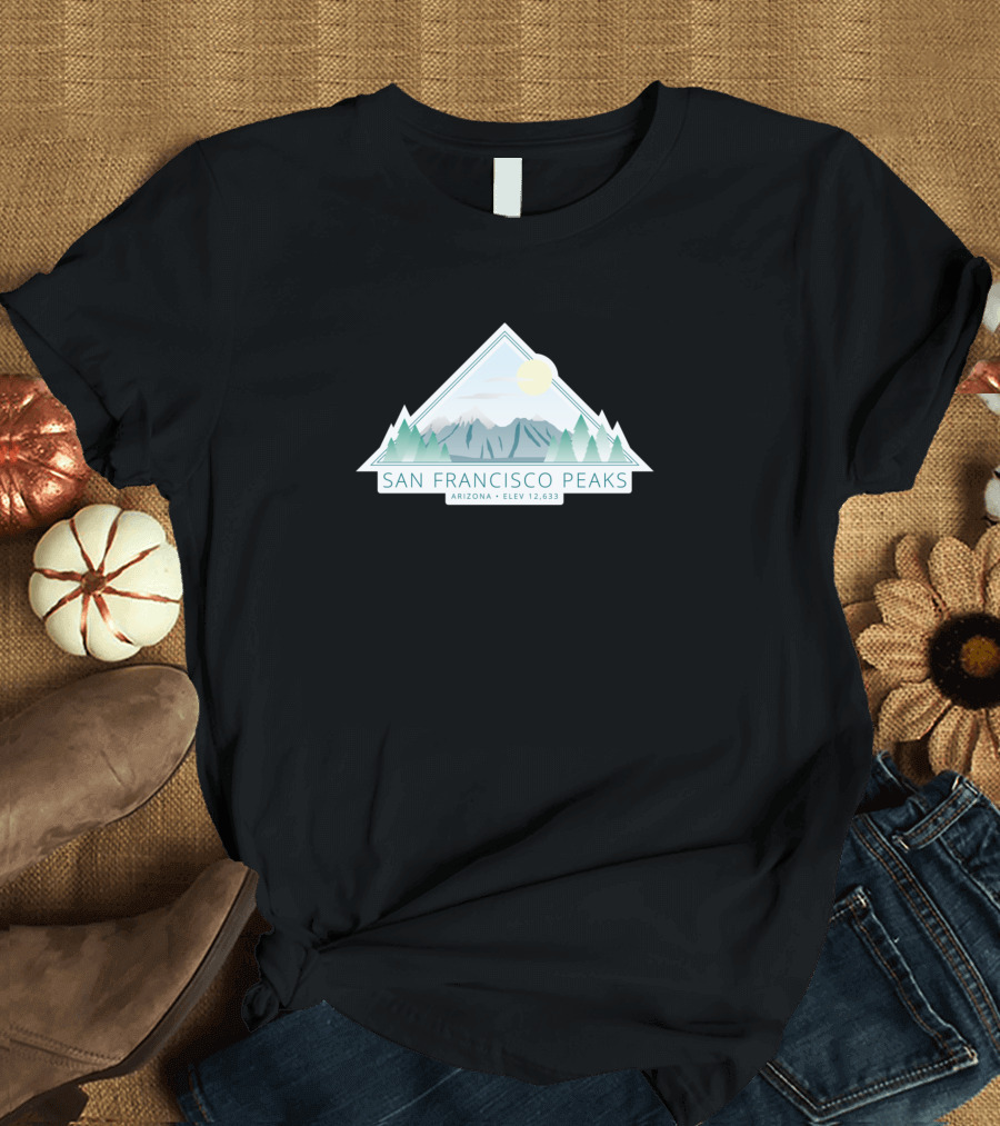San Francisco Peaks Arizona Elev 12,633 Mountain Sun T-Shirt
