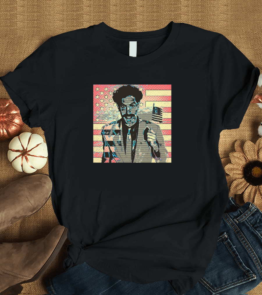 Borat Holding American Flag Pop T-Shirt