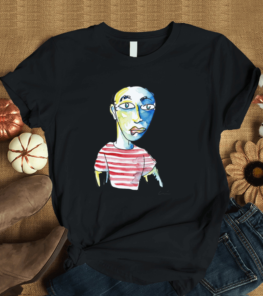 Picasso Watercolor Striped Shirt Abstract T-Shirt