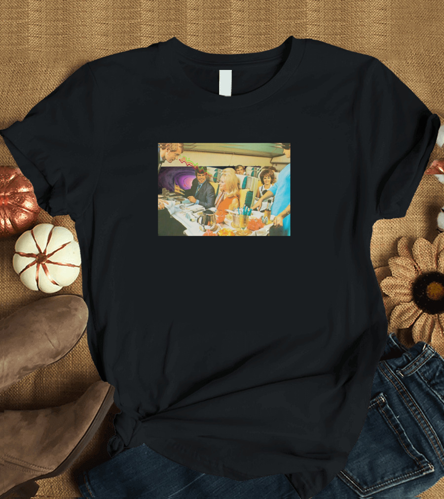 Space Ship Retro Airline Dinner with Cosmic Twist T-Shirt