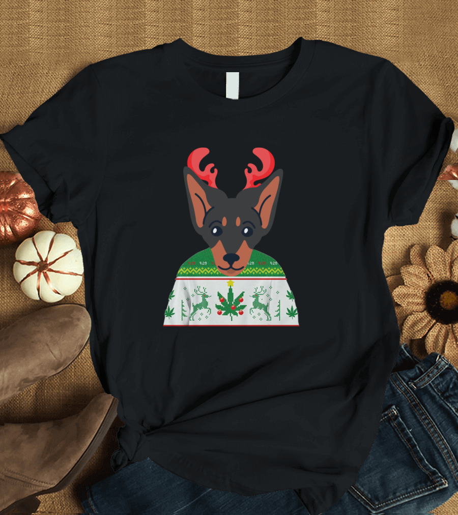 Xoloitzcuintle Christmas Reindeer Ugly Sweater Cute Dog T-Shirt