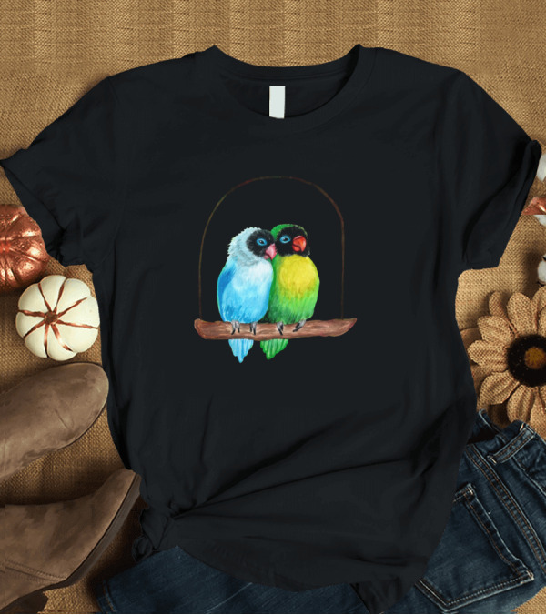 T-Shirt: Lovebirds Perched Together T-Shirt Lovebirds Perched Together T-Shirt
