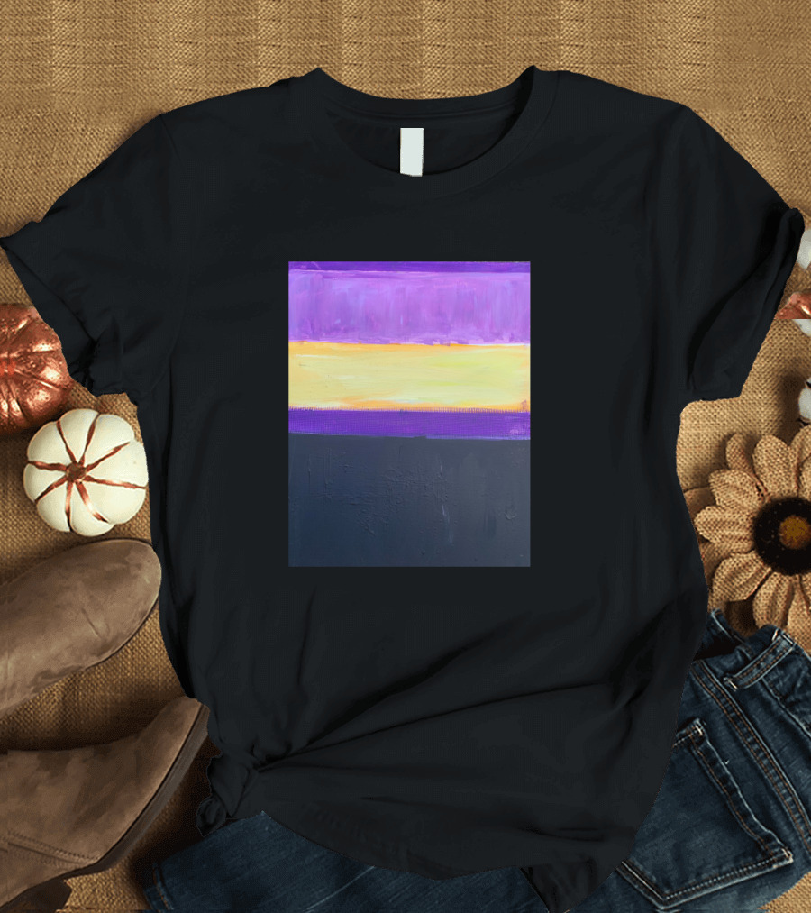 The Color Lilac Mask Abstract Horizontal Stripes T-Shirt