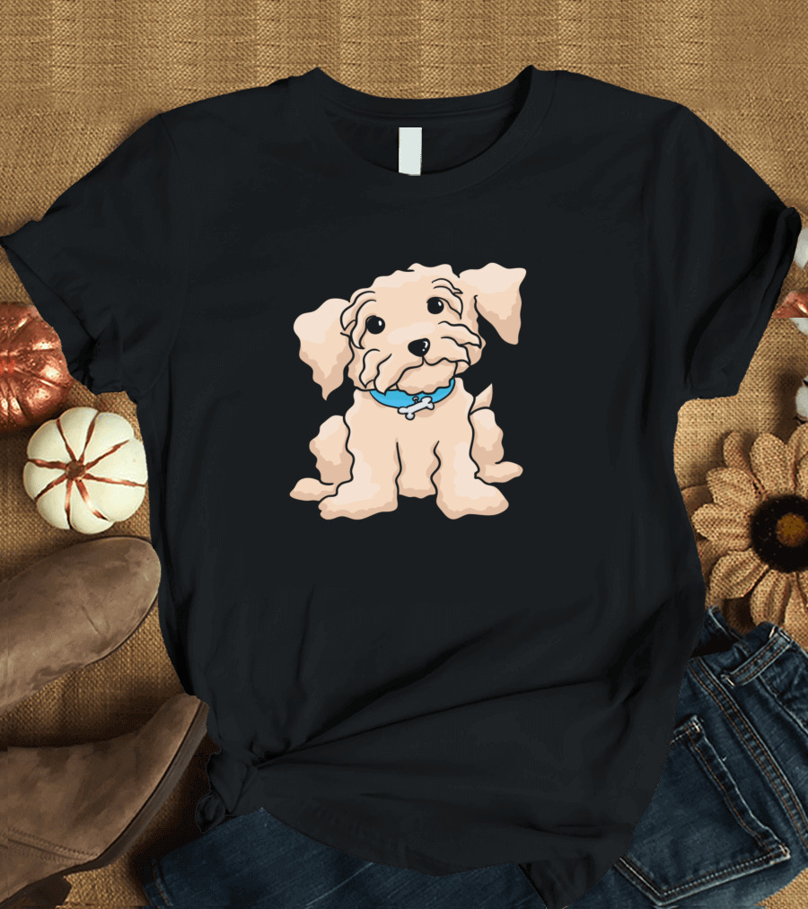 Cute Golden Retriever Poodle Doodle Dog Owner Animation T-Shirt
