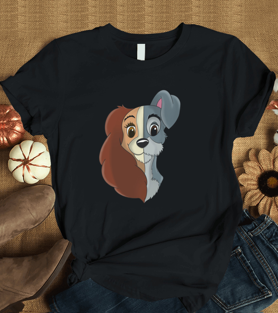 Lady And The Tramp Split Face Design by Beny Jr T-Shirt