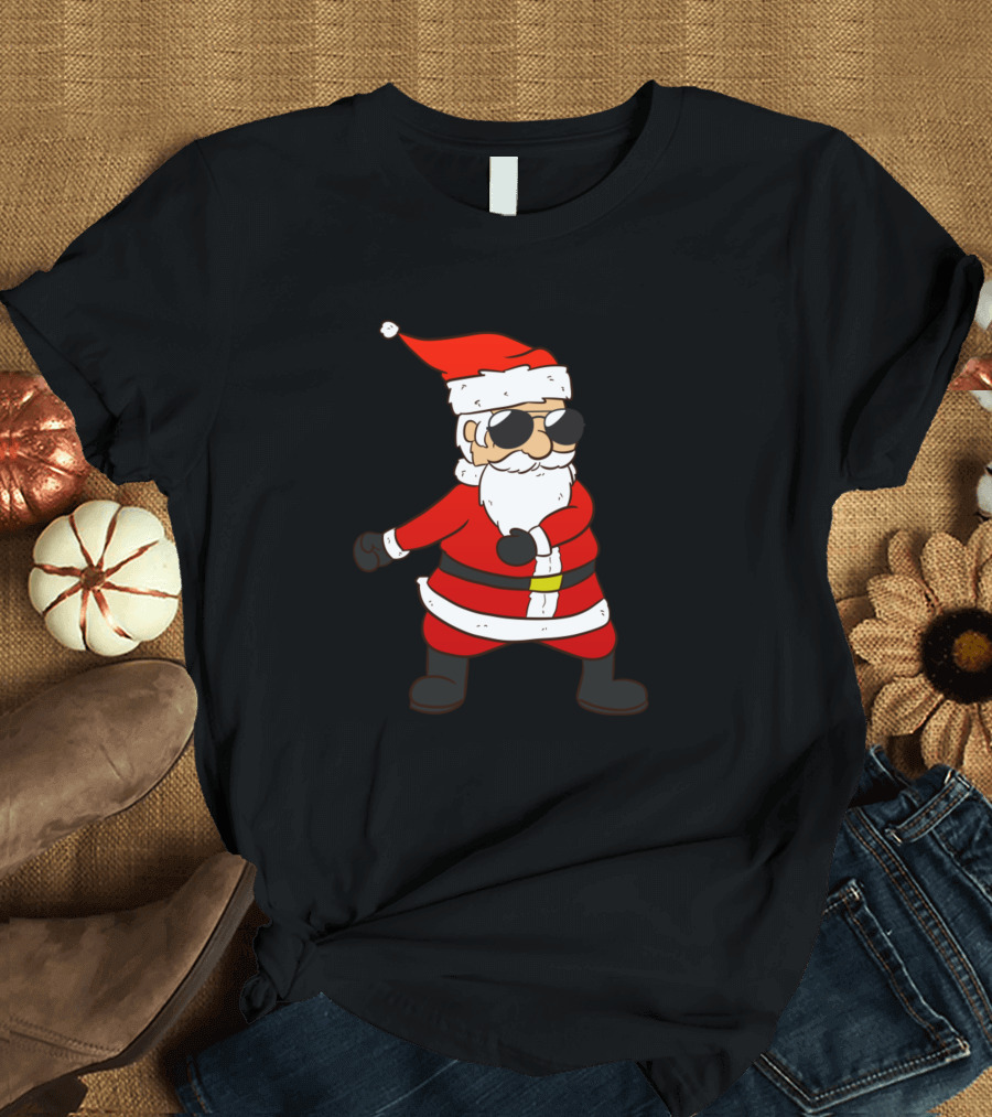 Santa Dancing Floss in Sunglasses T-Shirt