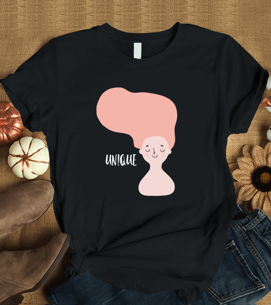 Unique Whimsical Pink Hair T-Shirt