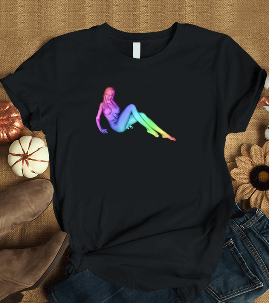 Nude Women Rainbow Gradient T-Shirt