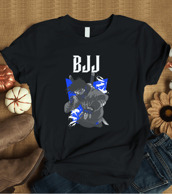 T-Shirt: BJJ Ninja Blue Samurai Martial Arts T-Shirt BJJ Ninja Blue Samurai Martial Arts T-Shirt