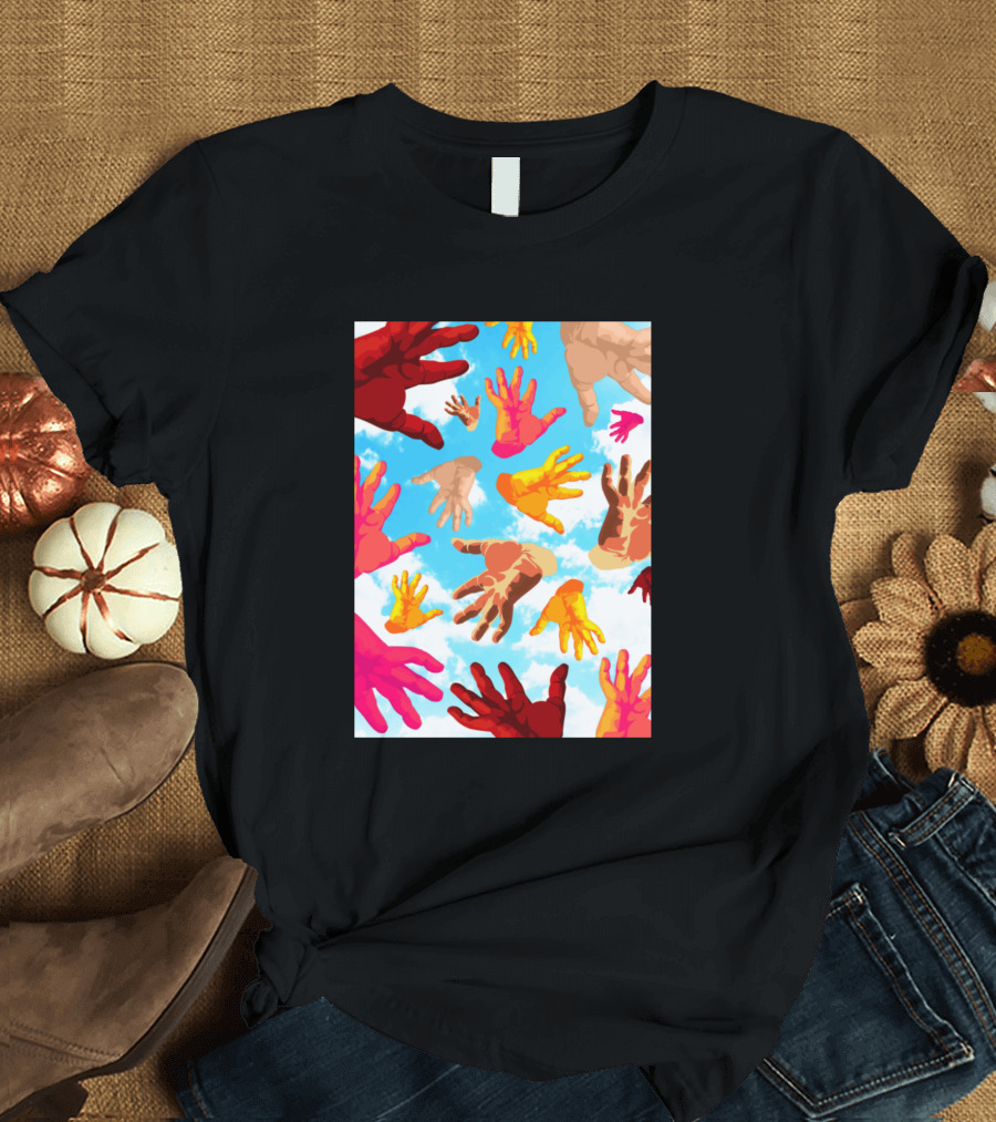 Floating Hands Multicolor Sky T-Shirt