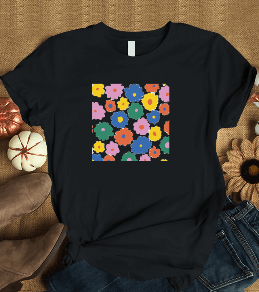 Colorful Retro Flower Power T-Shirt